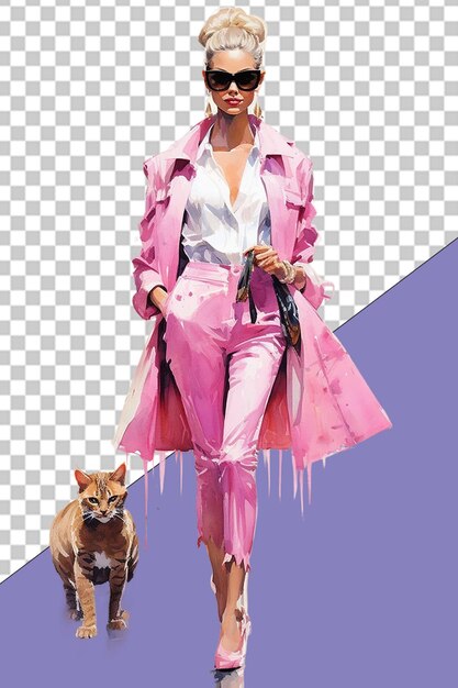 PSD fashionistka ilustracja png