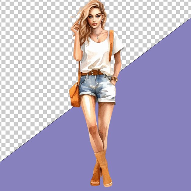 PSD fashionistka ilustracja png