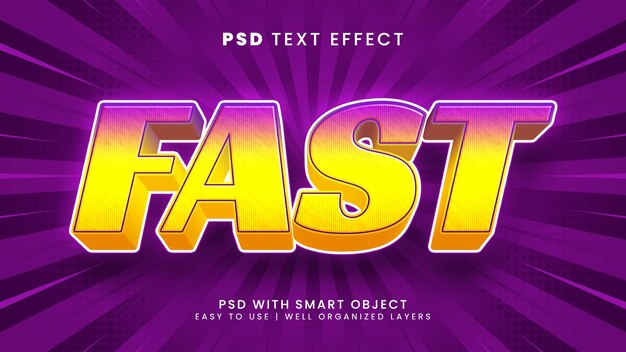 fast 3d editable text effect with speed and quick text style