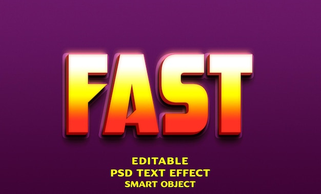 fast 3d text effect design