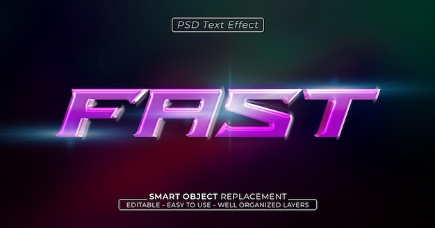 Fast custom text editable 3D style text effect