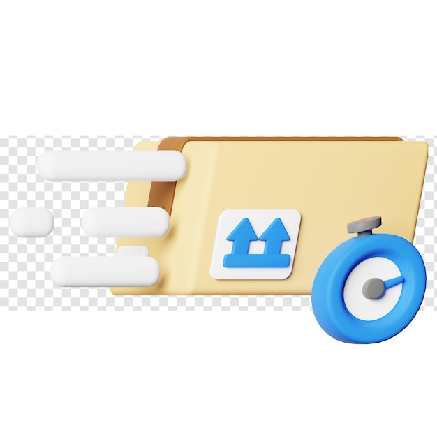 PSD fast delivery package 3d icon