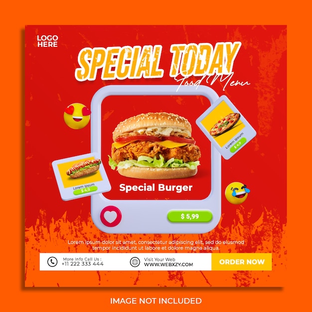 fast food banner instagram post template