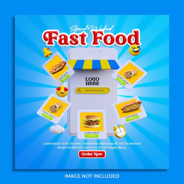 fast food banner instagram post template