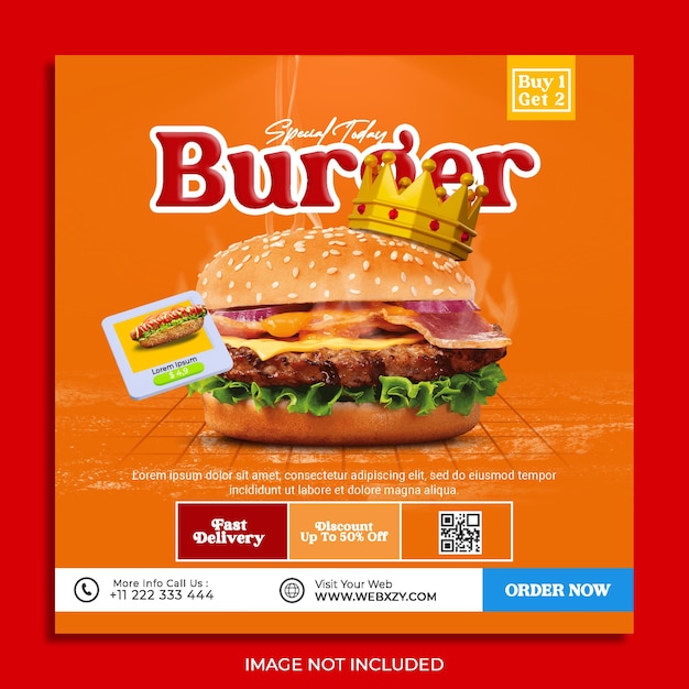 Fast food banner instagram post template