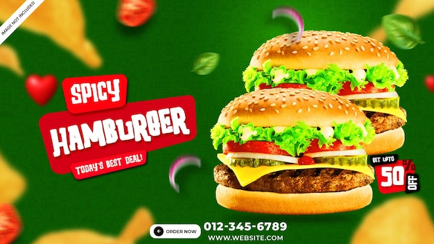 Fast food banner social media post