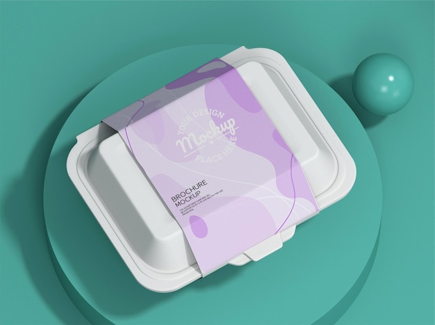 PSD design del mockup della scatola di fast food