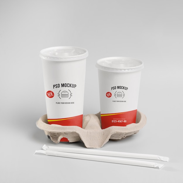 PSD design del modello di branding fast food