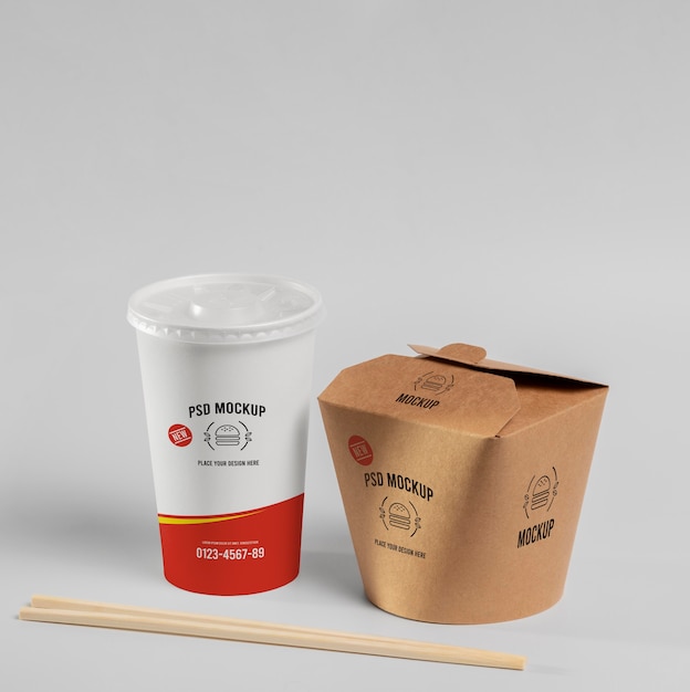 PSD design del modello di branding fast food