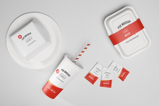 PSD design del modello di branding fast food