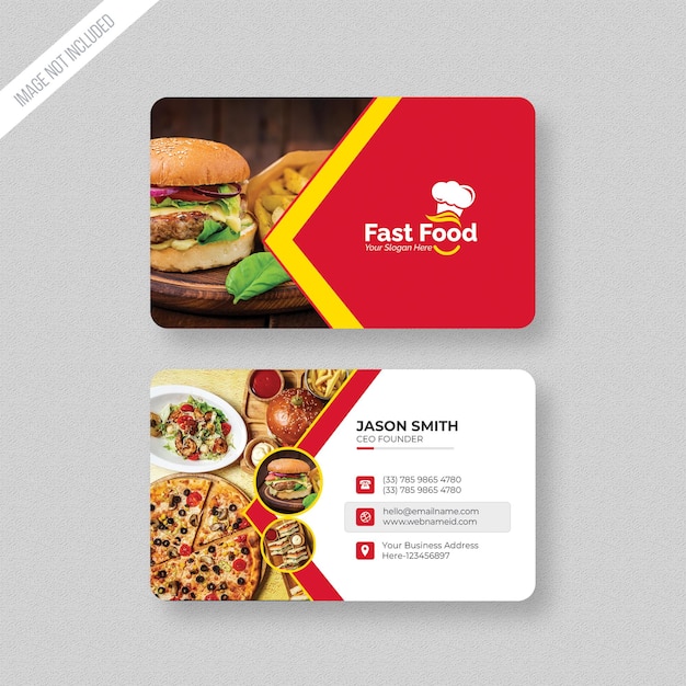 PSD fast food business card template