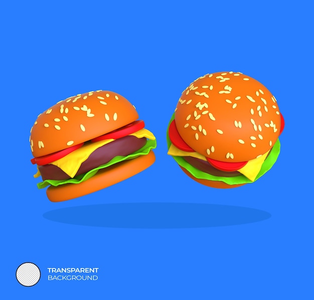 fast food cheese burger 3d art