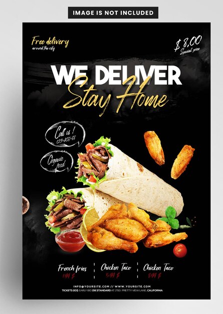 Fast food delivery flyer design