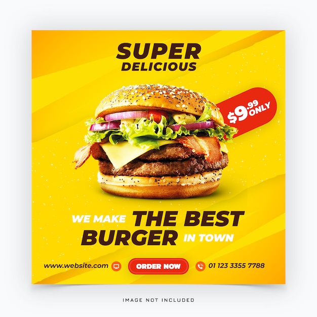 Fast food hamburger sociale media banner