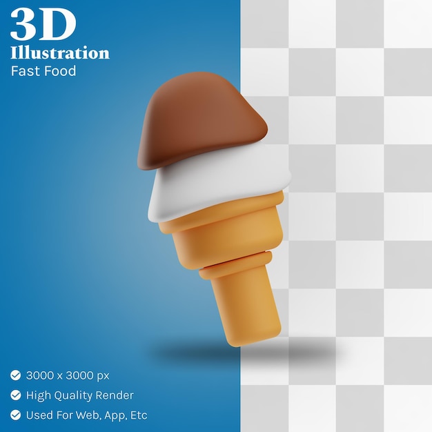 Fast food ijs illustratie 3d