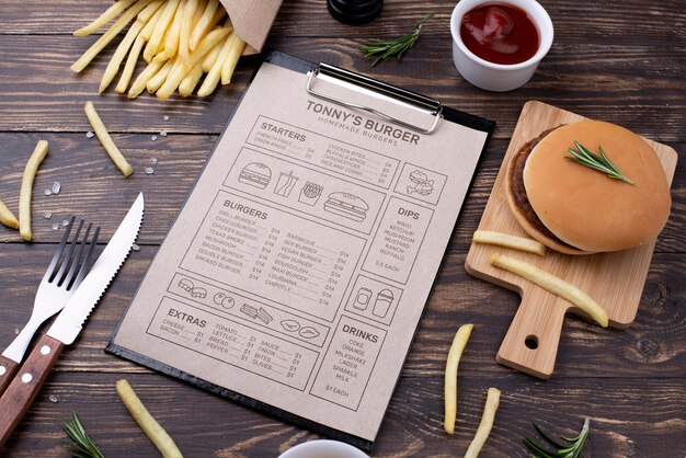 Fast-food menu concept mock-up