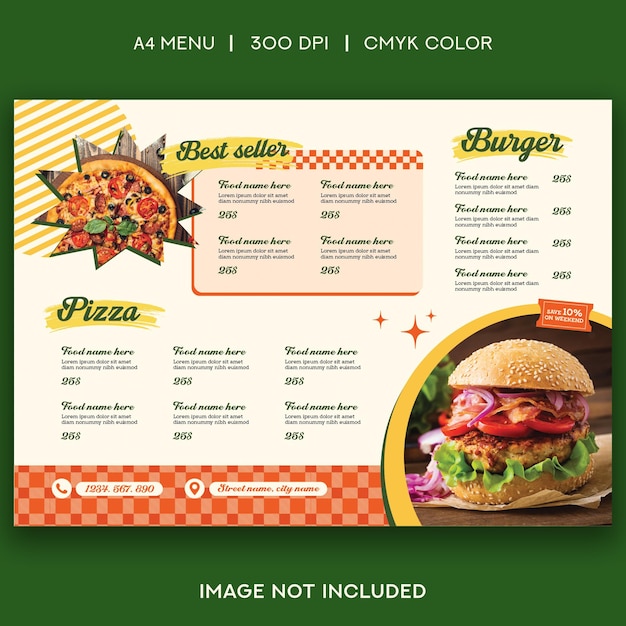 PSD fast food menu
