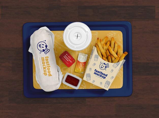 progettazione di mockup di imballaggi per fast food