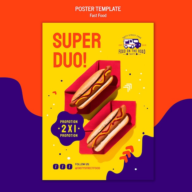 PSD modello di poster di fast food