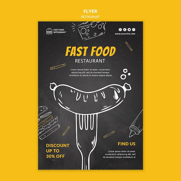 PSD fast food restaurant  flyer