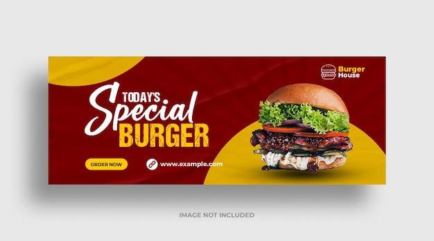 Design della copertina di facebook dei social media di fast food