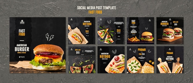 Post sui social media di fast food