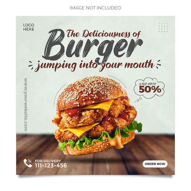 Fast food social media promotie banner en instagram poster