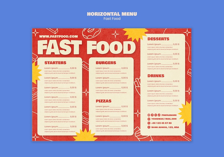 PSD fast food template design