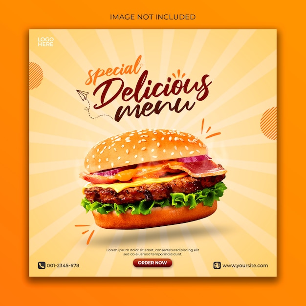 Fast food web banner template for social media