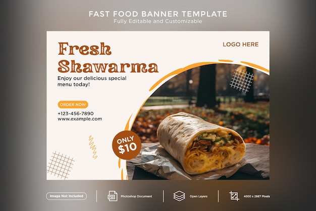 PSD fast foods banner design template