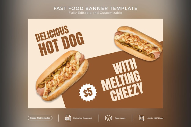 PSD modello di progettazione di banner di fast food