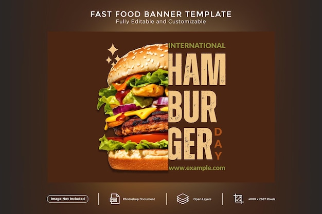 PSD fast foods banner design template