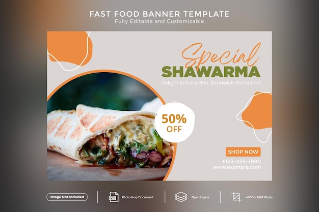 PSD fast foods banner design template