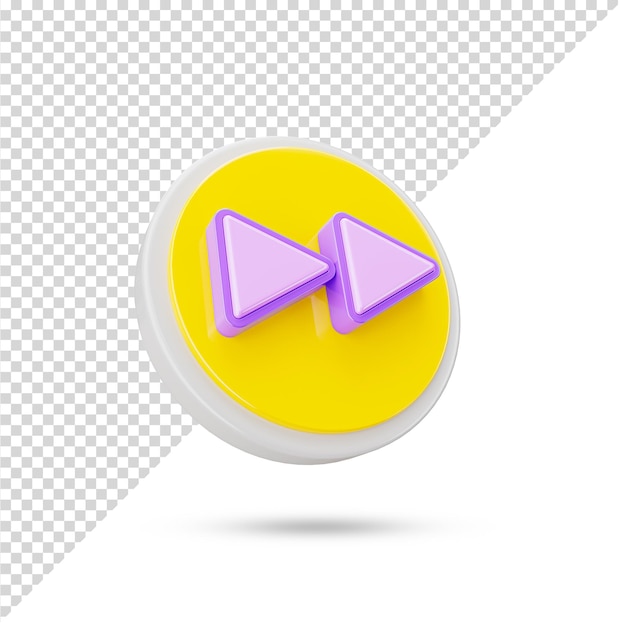 PSD fast forward 3d transparent icon 3d rendered 3d symbol and sign