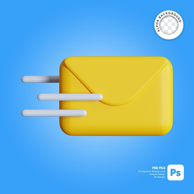 Fast mail 3d illustration