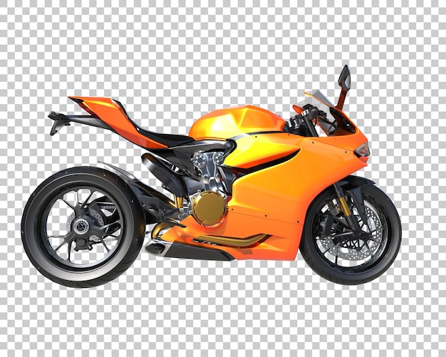Быстрый мотоцикл на прозрачном фоне. 3d-рендеринг - иллюстрация