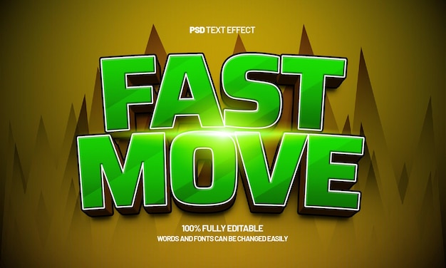 fast move editable text effect with a sport and team text effect