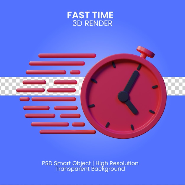 PSD fast time icon 3d render isolated