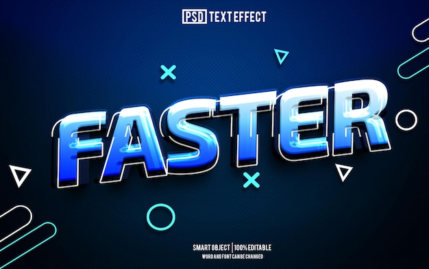 PSD più veloce effetto di testo font tipografia modificabile testo 3d