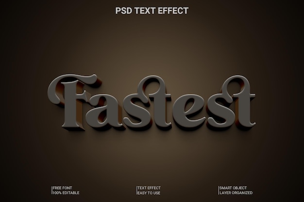 Fastest 3d editable text style effect