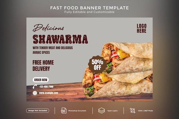 PSD fastfood banner design template