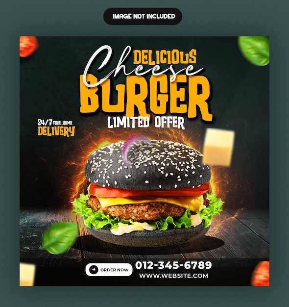 PSD fastfood banner social media post