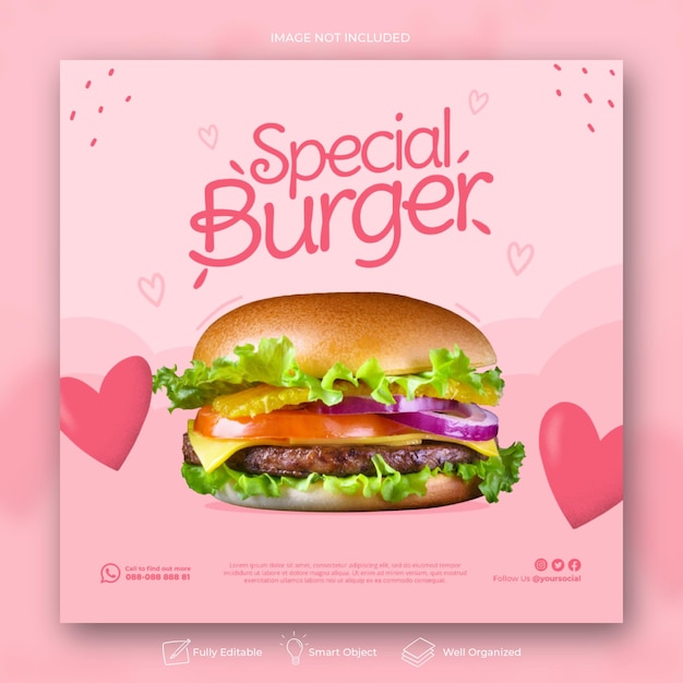 Fastfood burger social media promotiebanner