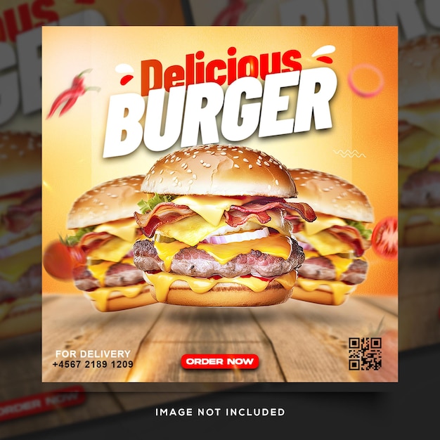 Fastfood burger social media promotiebanner