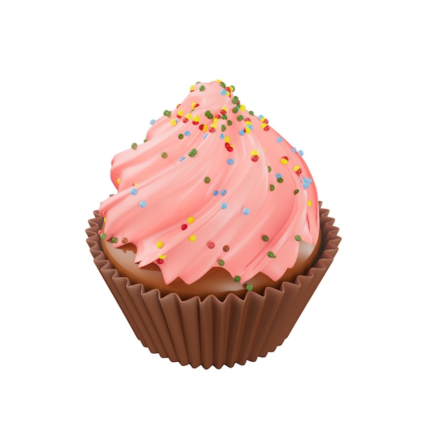 Fastfood en cake 3D-pakket illustratie
