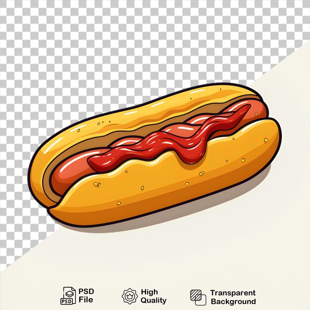 PSD fastfood met hotdog geïsoleerd op transparante achtergrond inclusief png-bestand