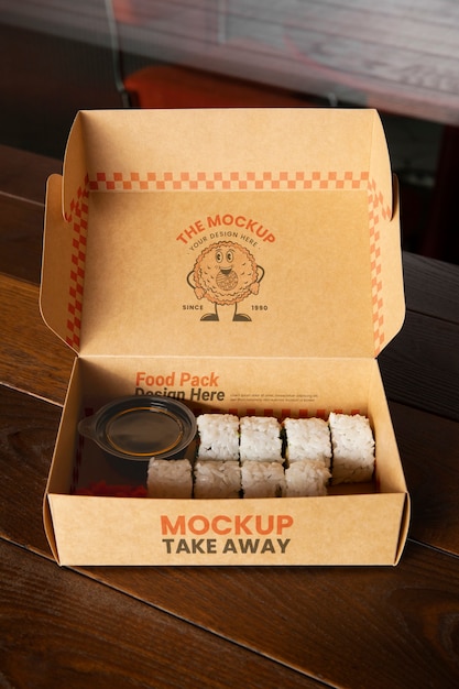 Fastfood take-away met verpakkingsmodel