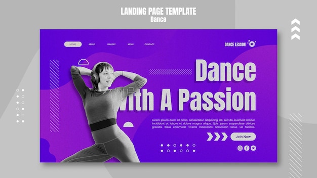 PSD fat design dance landing page template