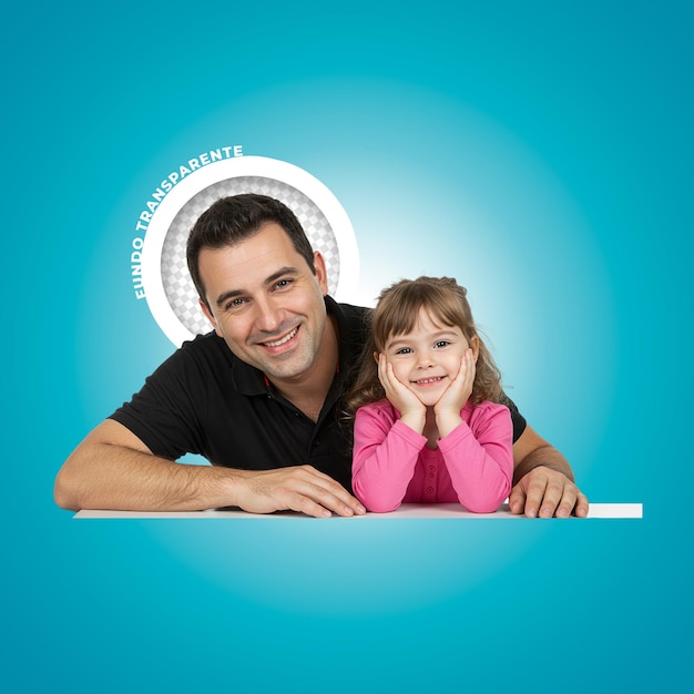 Father and daughter smiling together happy family portrait
