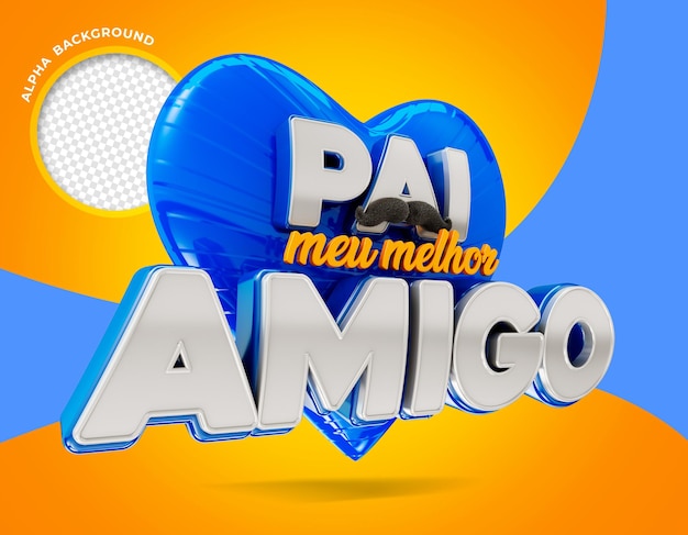 father best friend in brazil logo 3d render